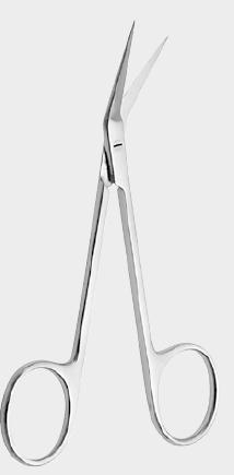 Ножиці гострі мікрохірургічні, кутові 11,5 см (cm), з вольфрам-карбідними вставками